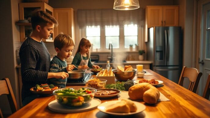 schnelles Abendessen für die Familie